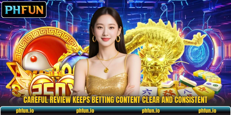 Careful review keeps betting content clear and consistent