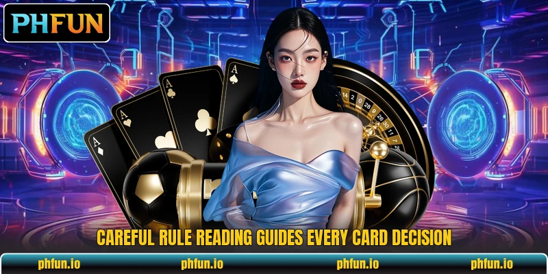 Careful rule reading guides every card decision