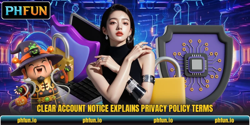 Clear account notice explains privacy policy terms Clear account notice explains privacy policy terms