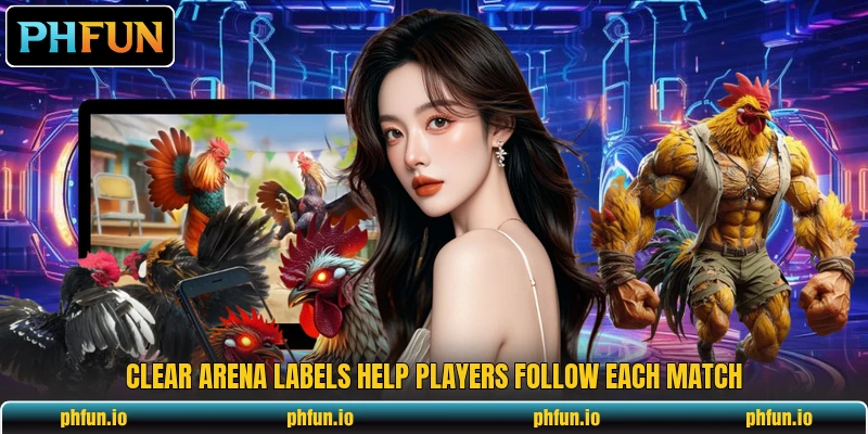 Clear arena labels help players follow each match Clear arena labels help players follow each match