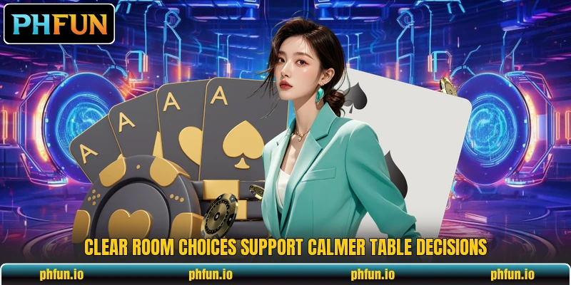 Clear room choices support calmer table decisions