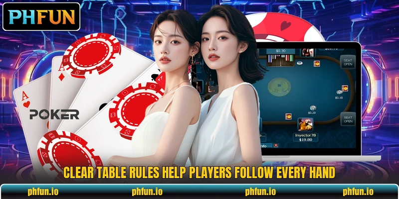 Clear table rules help players follow every hand