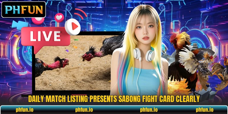 Daily match listing presents Sabong Fight Card clearly Daily match listing presents Sabong Fight Card clearly