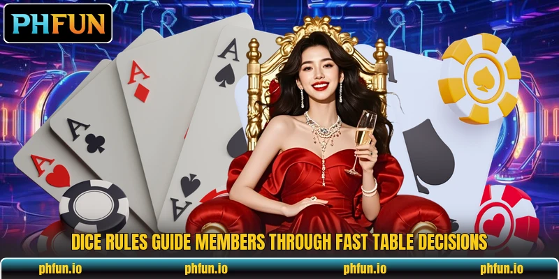 Dice rules guide members through fast table decisions Dice rules guide members through fast table decisions