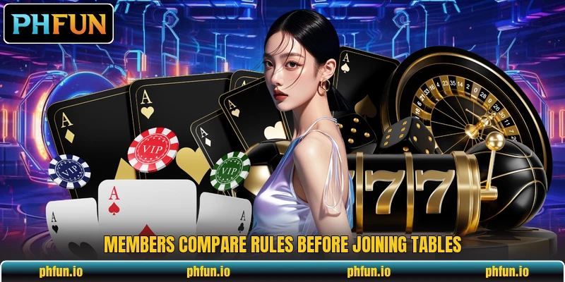 Members compare rules before joining tables Members compare rules before joining tables