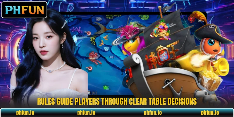 Rules guide players through clear table decisions Rules guide players through clear table decisions