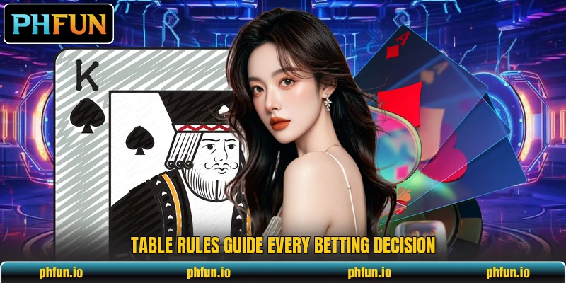 Table rules guide every betting decision Table rules guide every betting decision